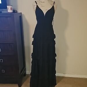 Lulus NWT Elegant Black Evening Dress
